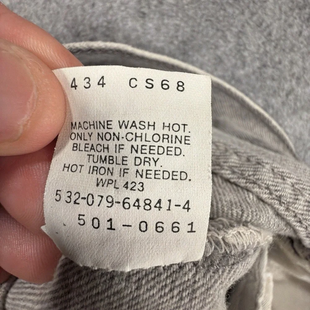 Vintage Levis 501 Made In USA 31x34 (Fits 30x33) Gray Wash Jeans 80s